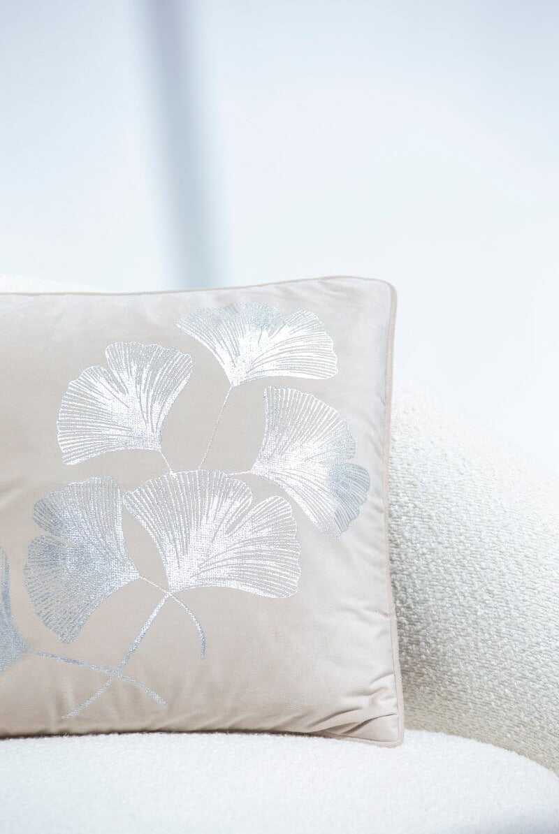 Golden Flowers Polyester Cushion Cover (45x45 CM) Cushion -- Cushion Cover