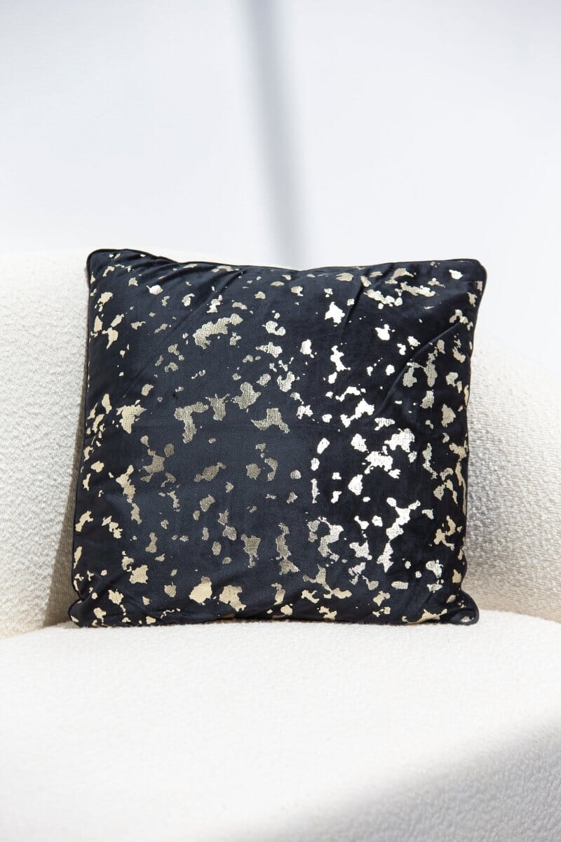 Black & Gold Jaguar Polyester Cushion Cover (45x45 CM) Cushion -- Cushion Cover