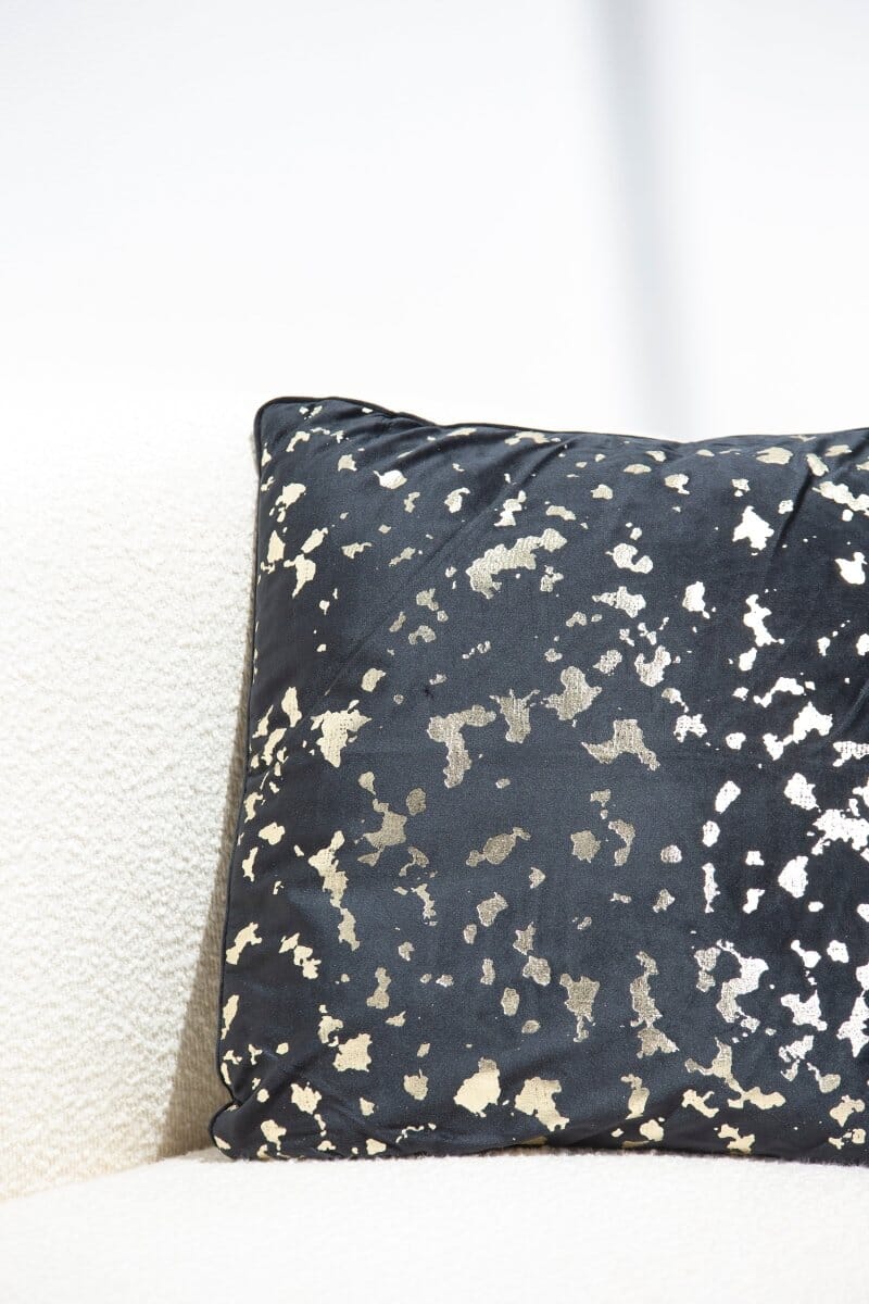 Black & Gold Jaguar Polyester Cushion Cover (45x45 CM) Cushion -- Cushion Cover