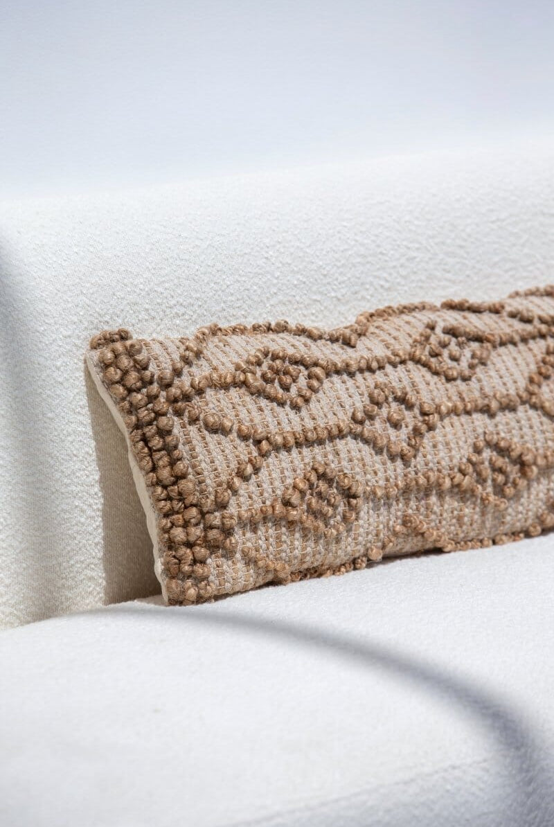 Natural Wool Long Cushion With Filler (30x90 CM) Cushion -- Cushion With Filler