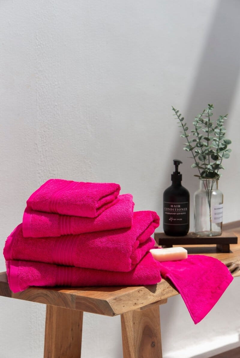 Deep Pink Classic Luxury Hotel Towels