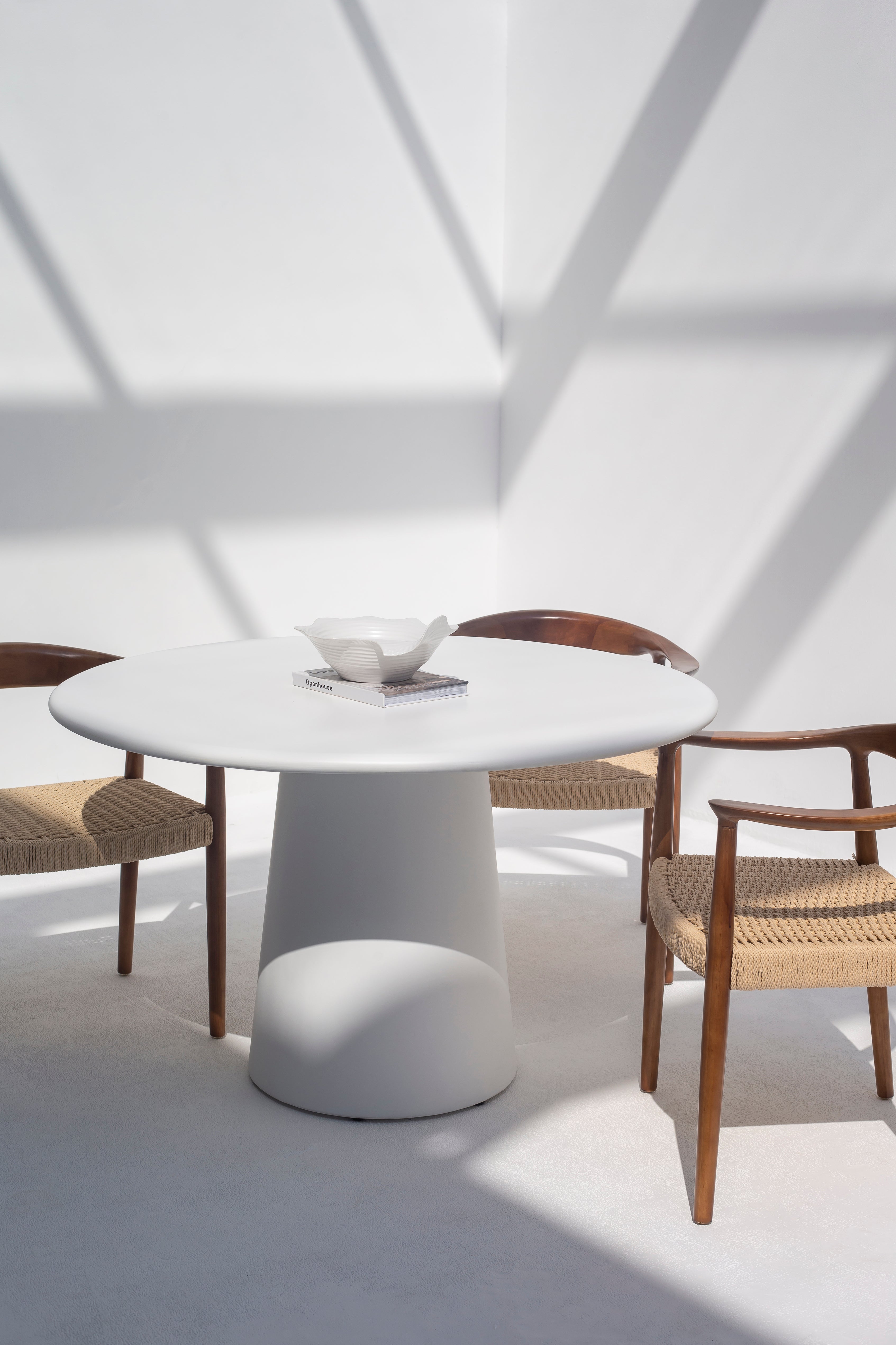 Clio White Concrete Dining Table