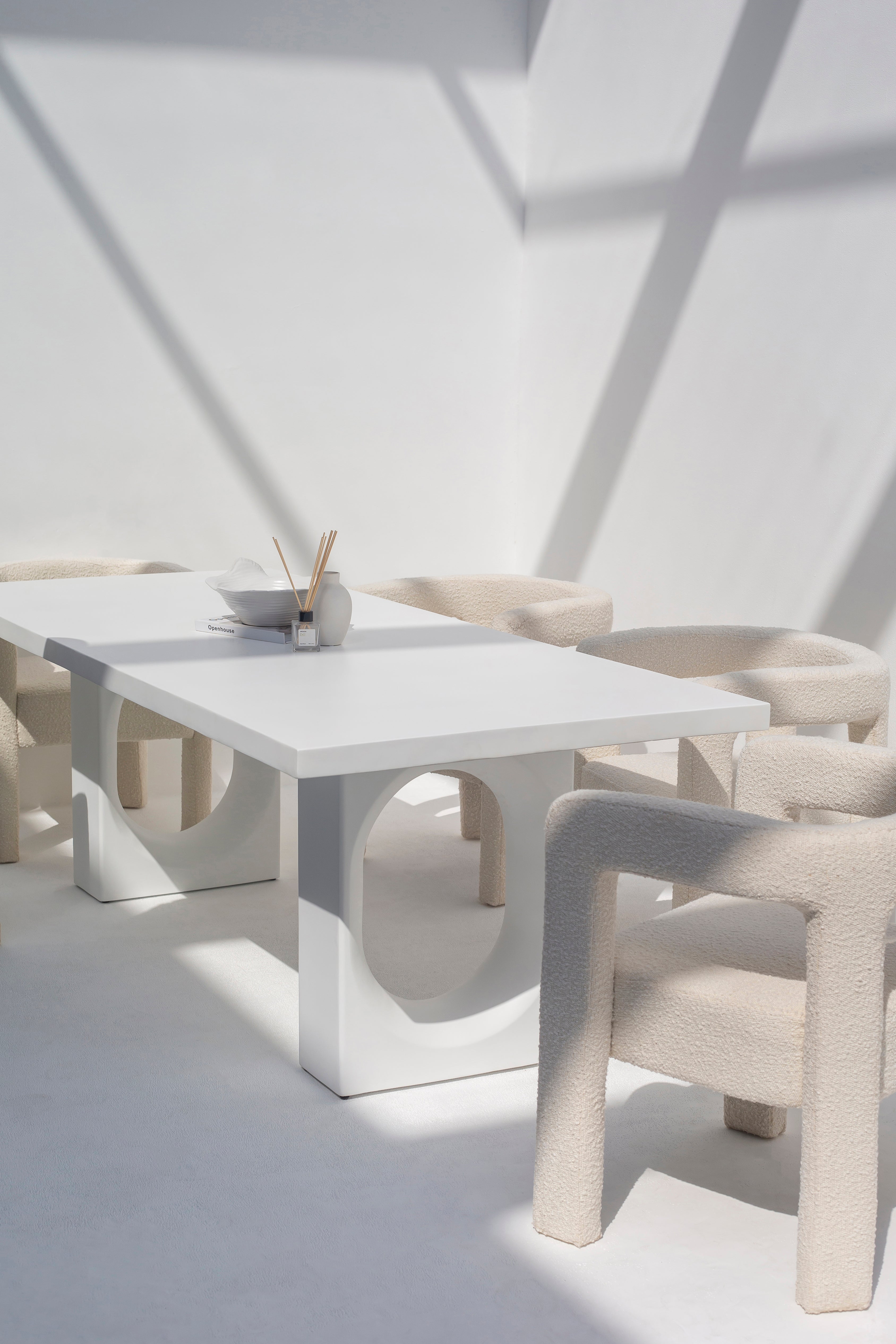 Scala White Concrete Dining Table