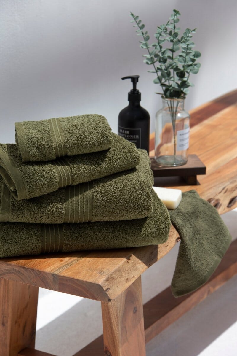 Olive Green Classic Luxury Hotel Towels