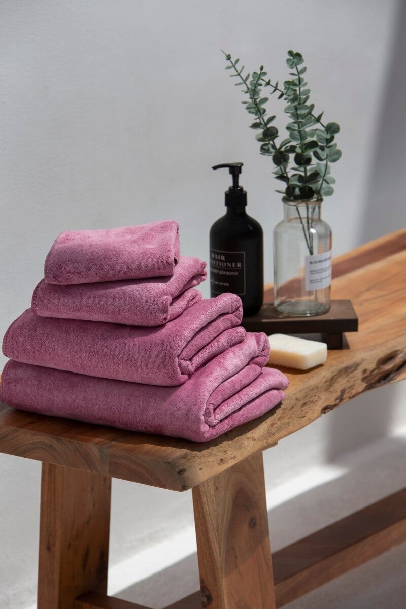 Mauve Pink Microfiber Hotel Towel