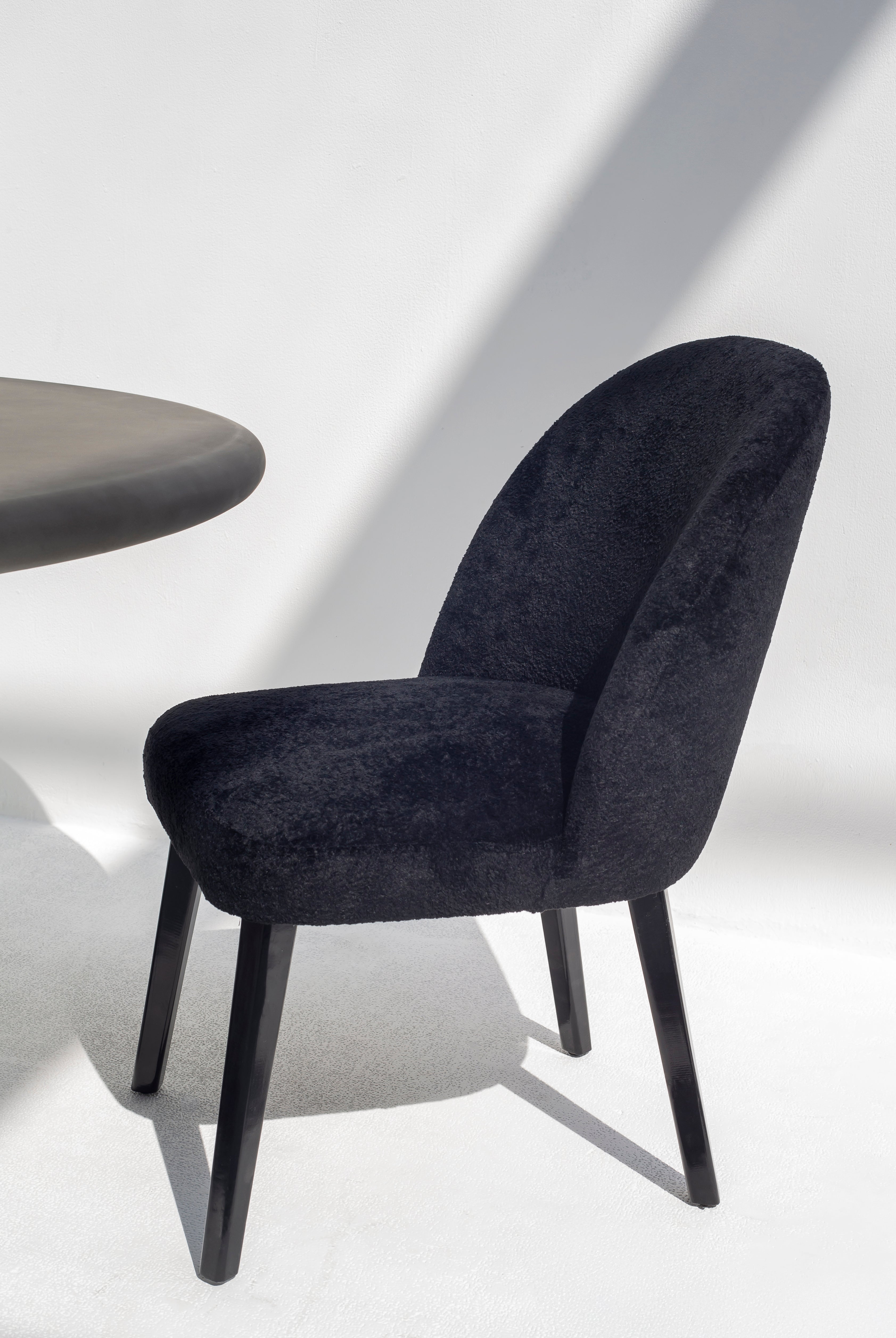 Suzie Black Boucle Dining Chair