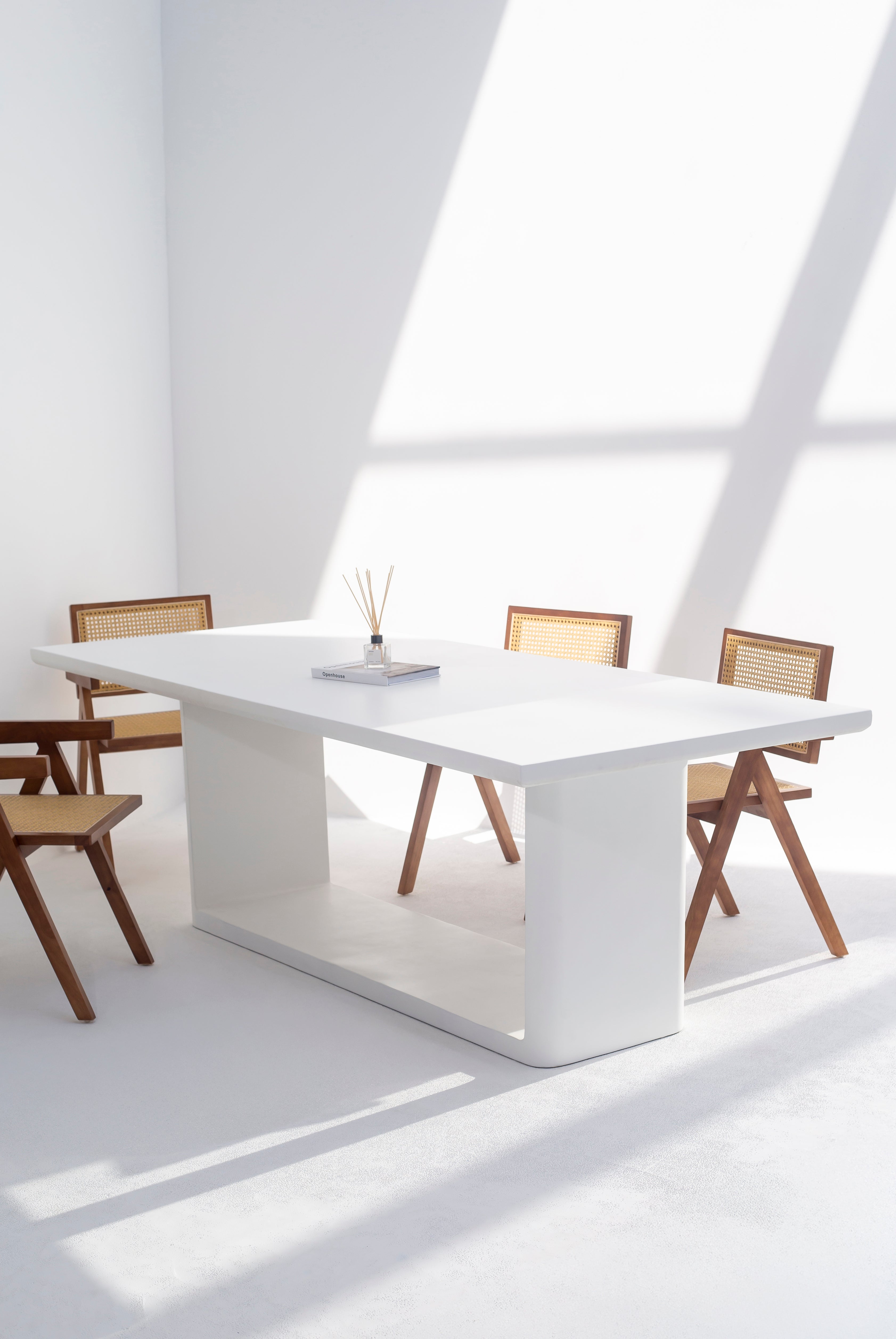 Lento White Concrete Dining Table
