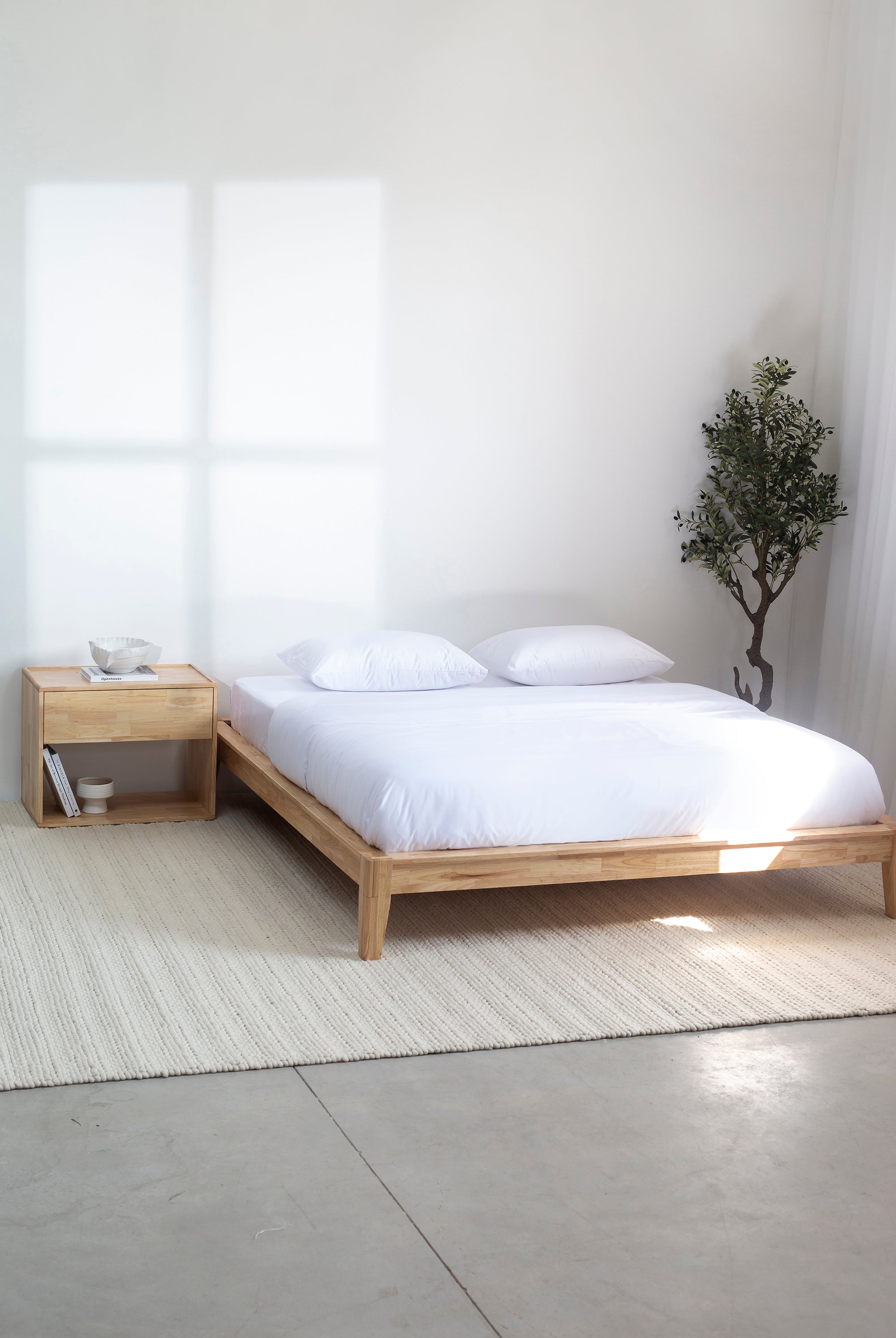 Yume Japanese Joinery Light Wood Platform Bed