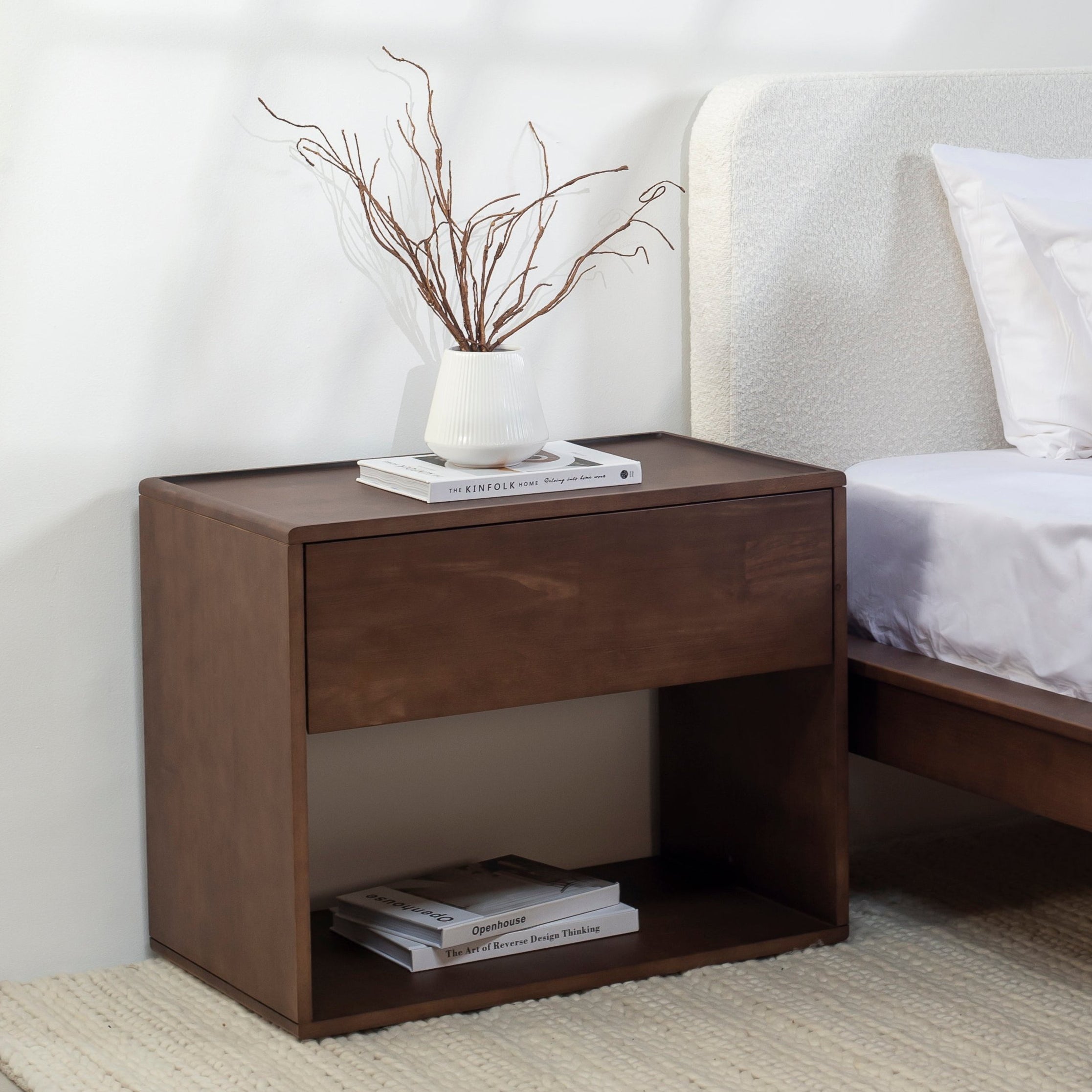 Reika Dark Wood Bedside Table
