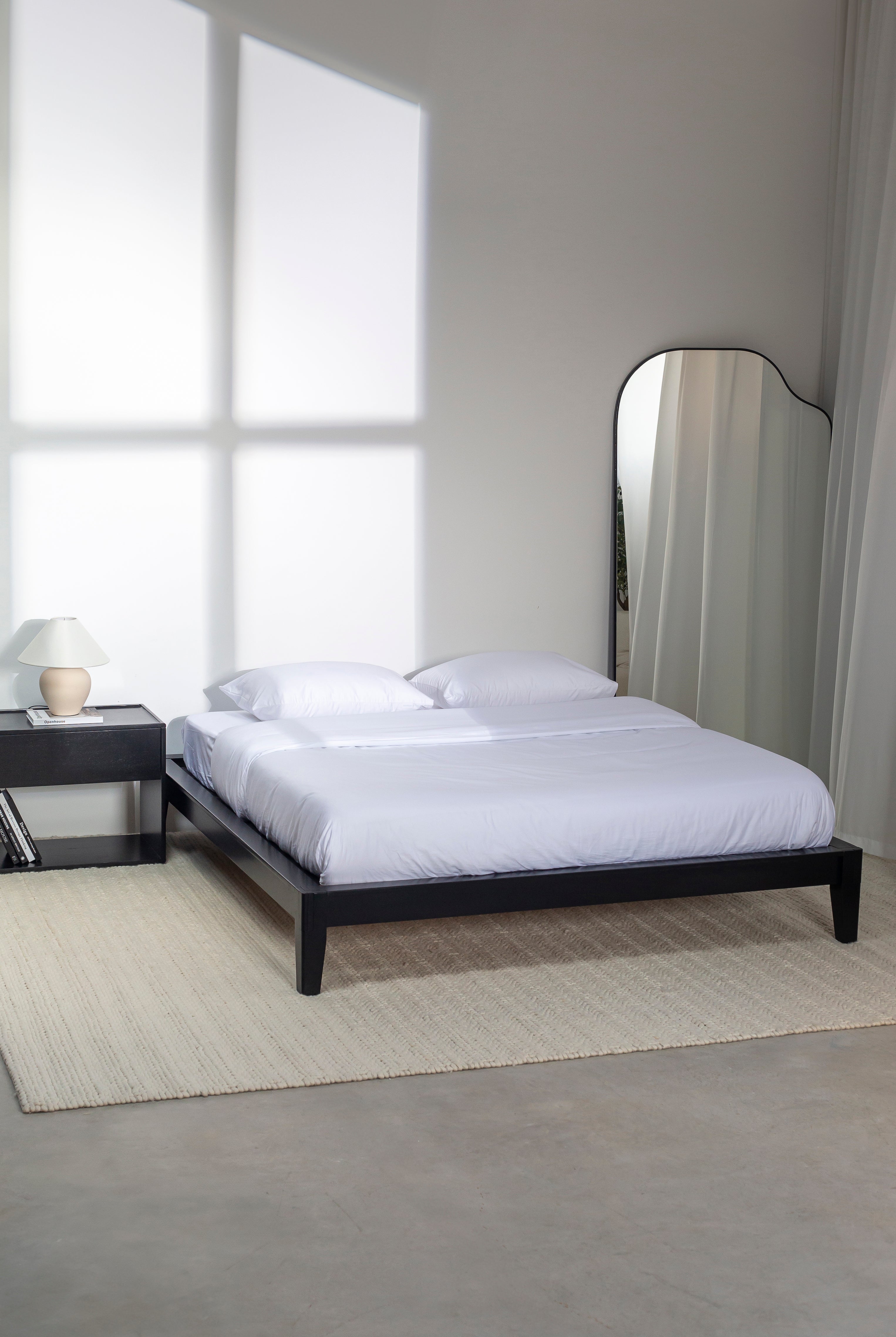 Yume Black Japanese Joinery Wood Platform Bed