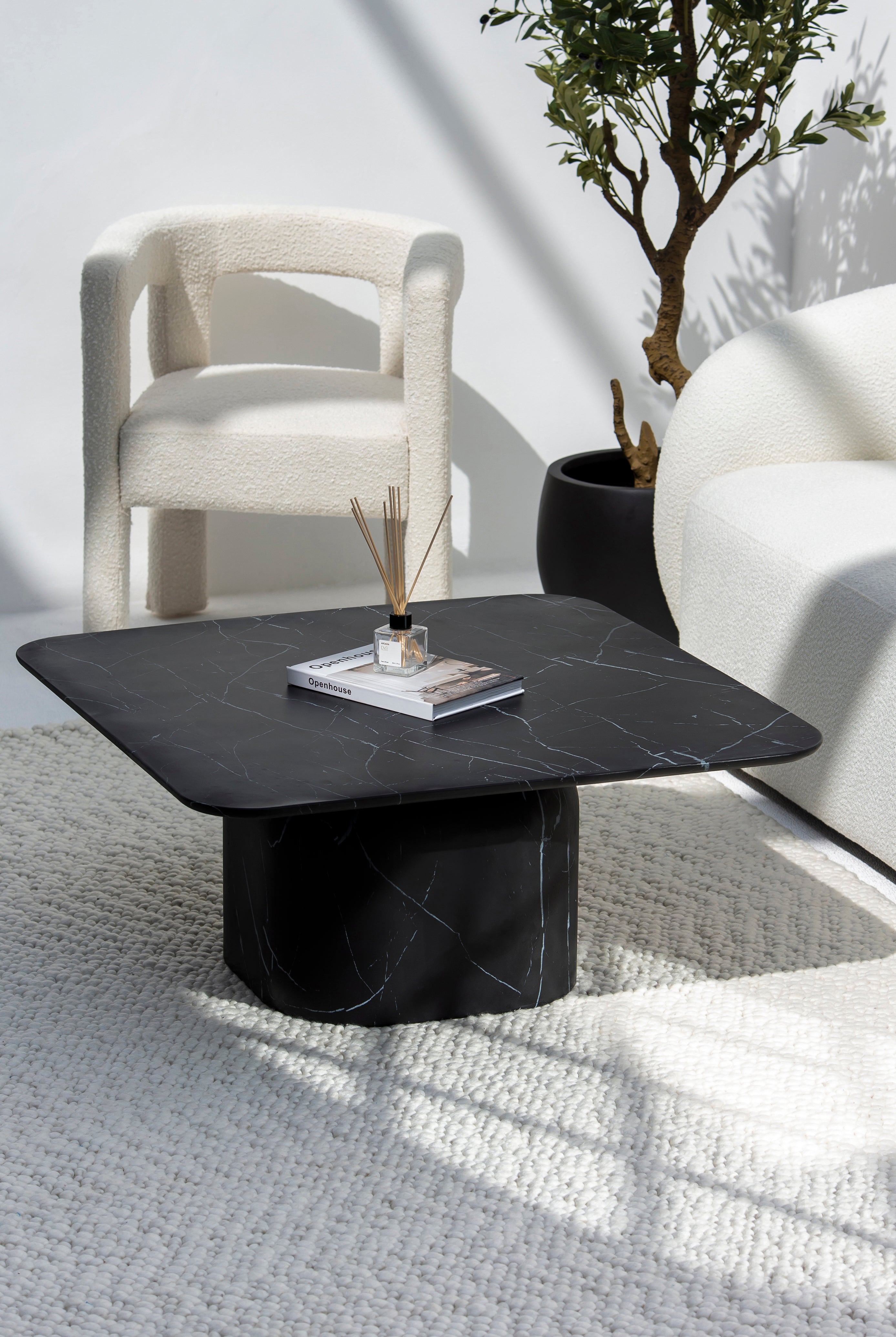 Astra Marble-Finish Concrete Coffee Table