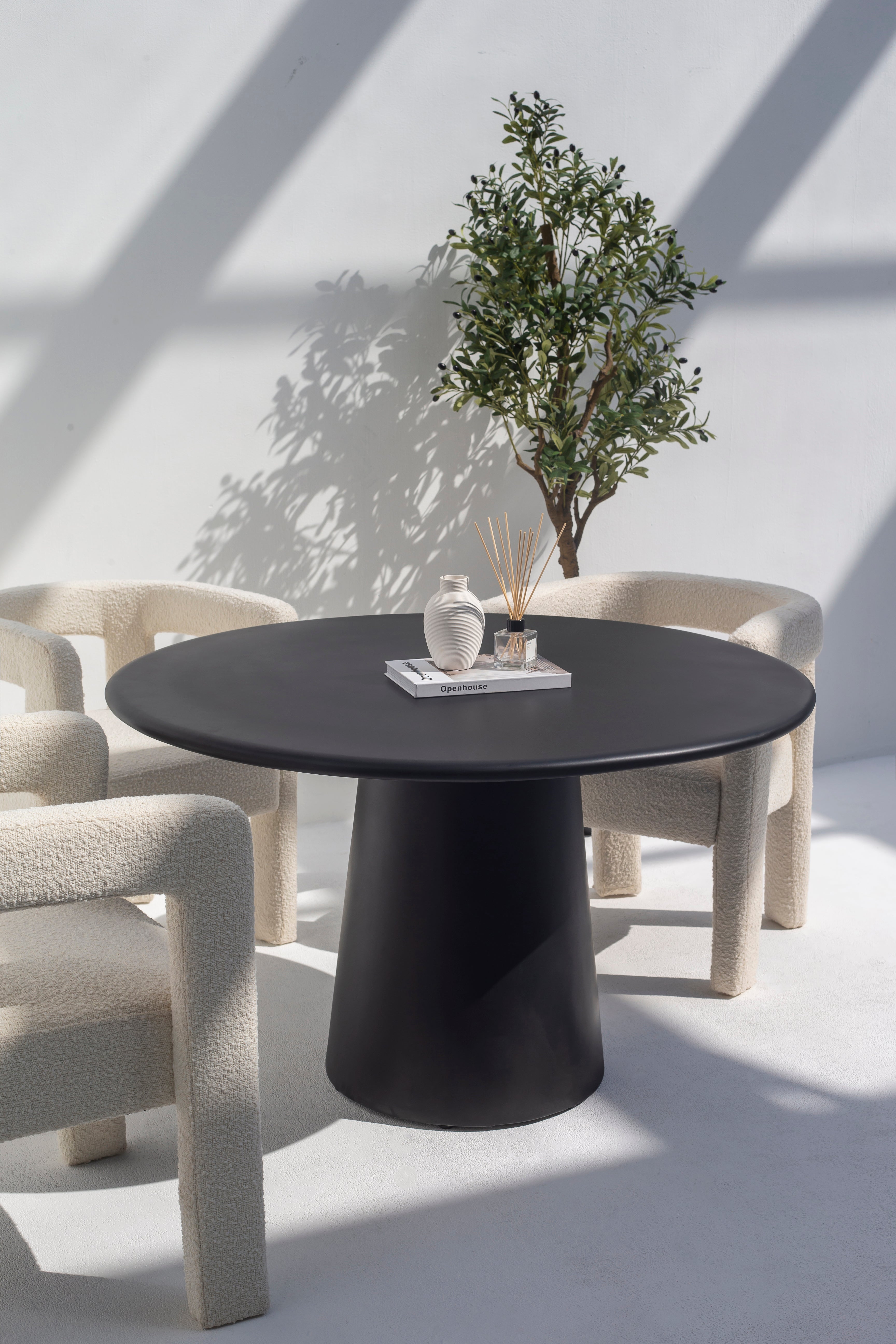 Clio Black Concrete Dining Table