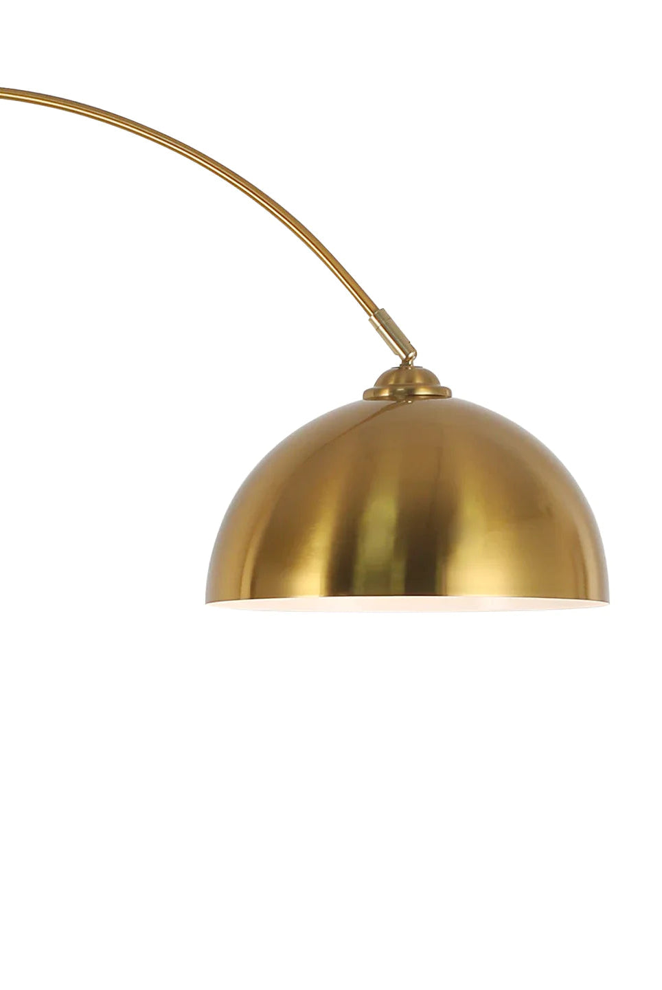 Gold and White arched Floor Lamp With Side table Homekode