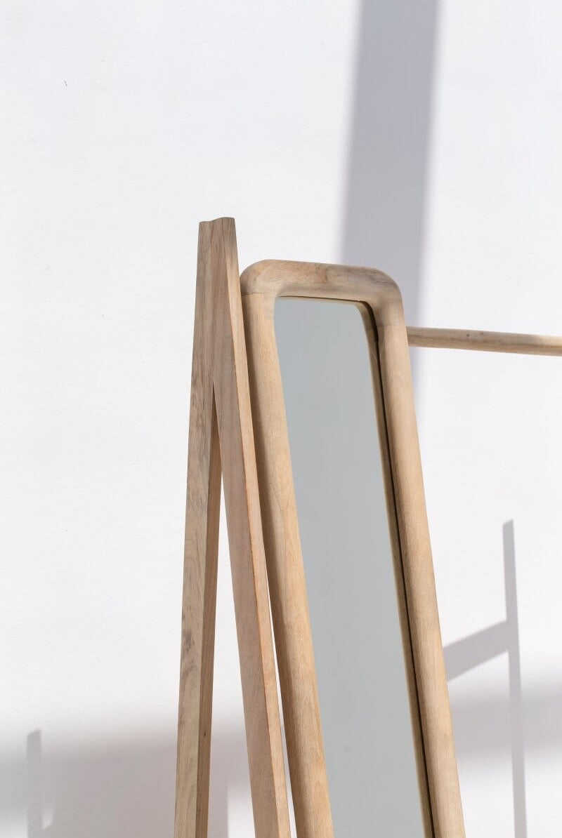 Fallon Wooden Entryway Mirror with Coat Hanger