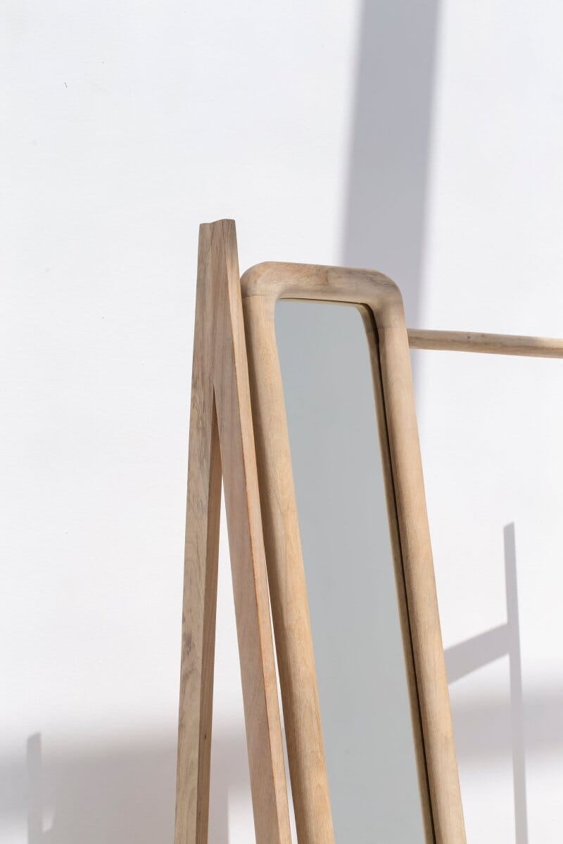 Fallon Wooden Entryway Mirror with Coat Hanger