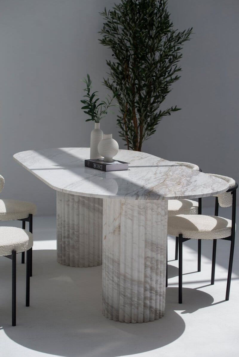 Ayla Greek Calacatta Marble Oval Dining Table (3 Sizes)