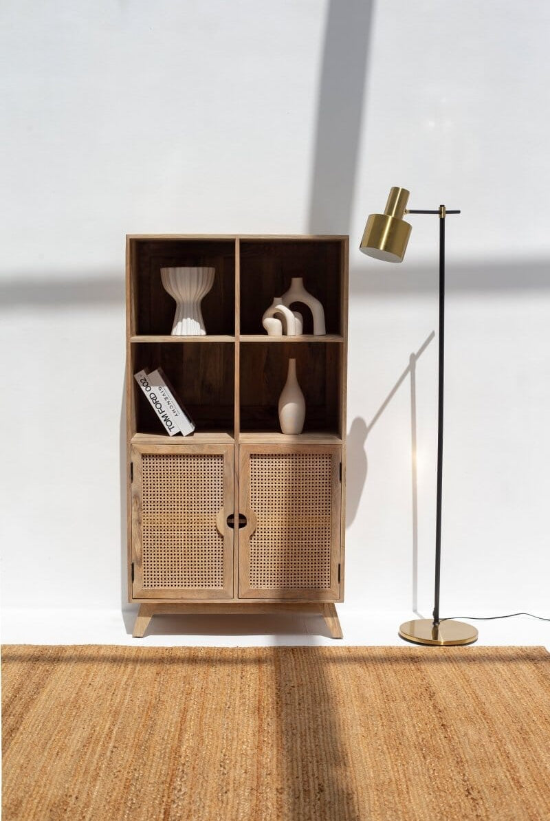 Verona Rattan Door Display Cabinet