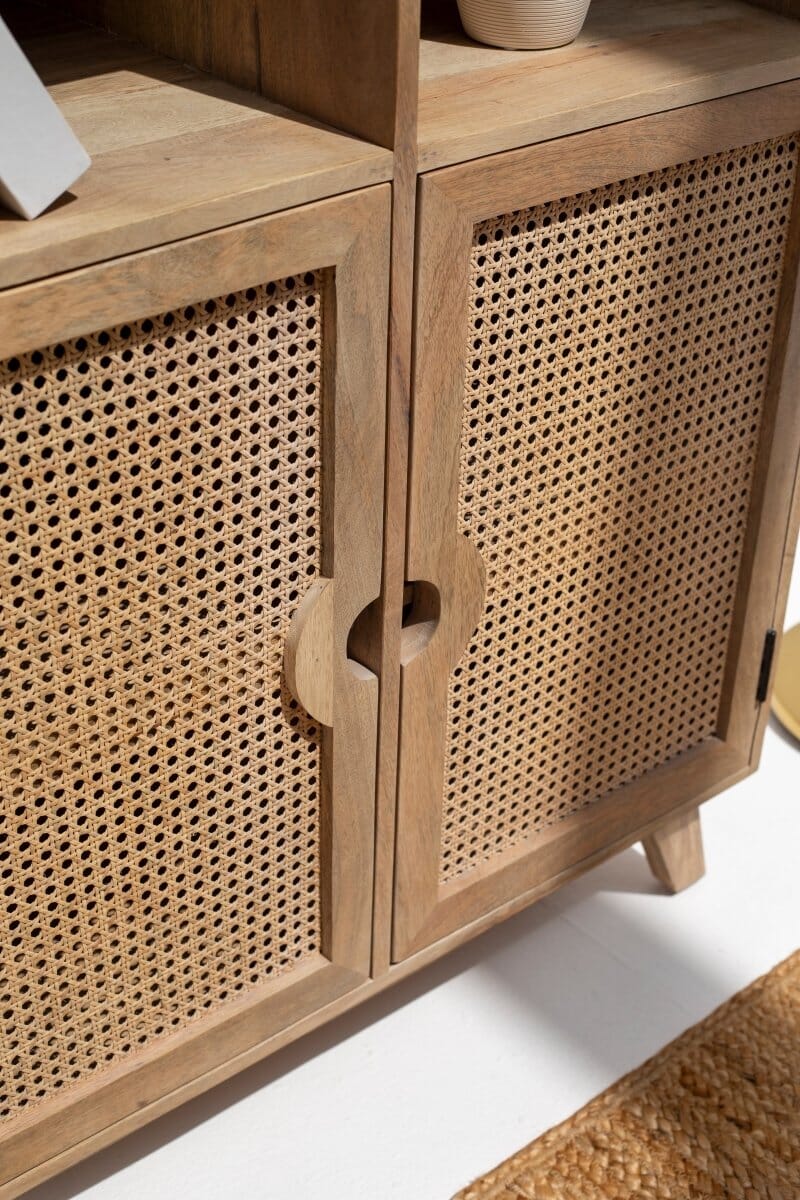 Verona Rattan Door Display Cabinet