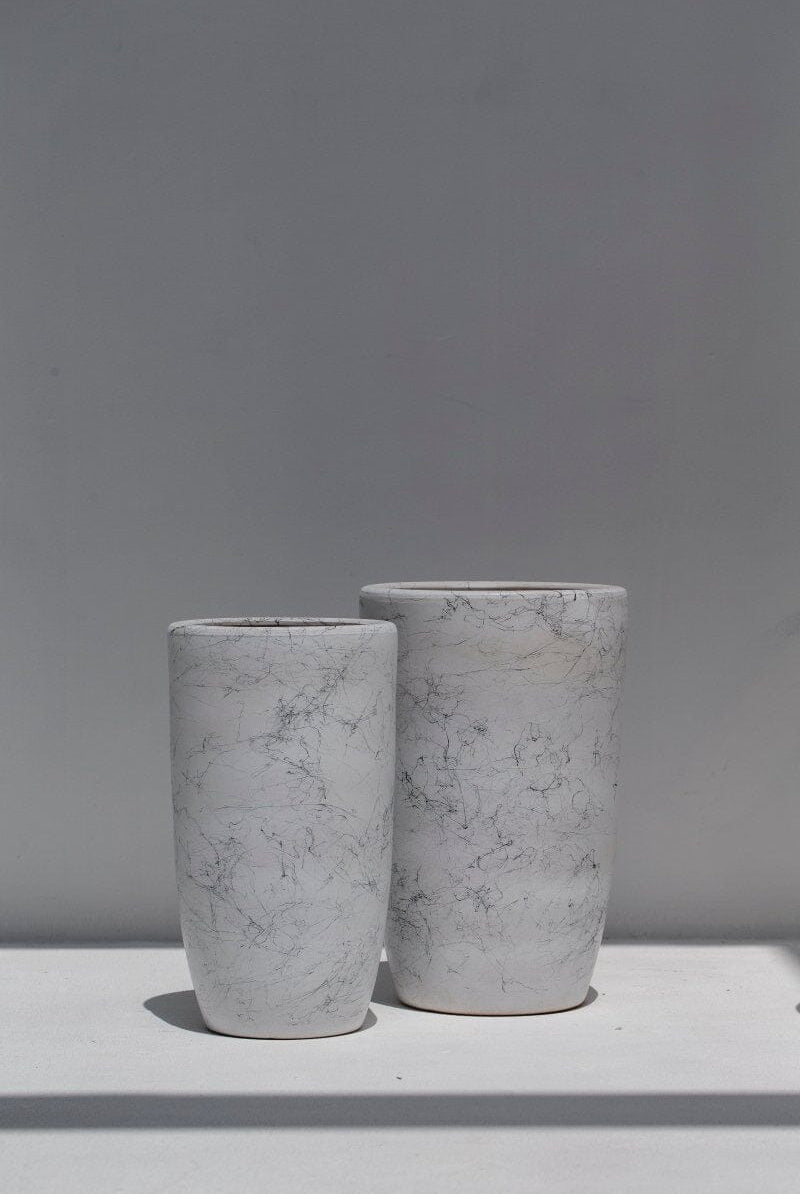 Marble Patterns White Ceramic Pot