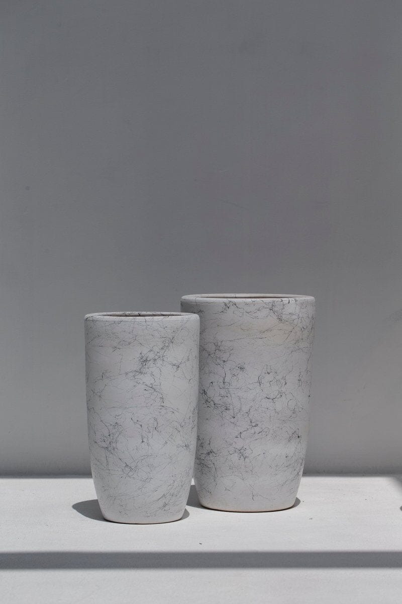 Marble Patterns White Ceramic Pot