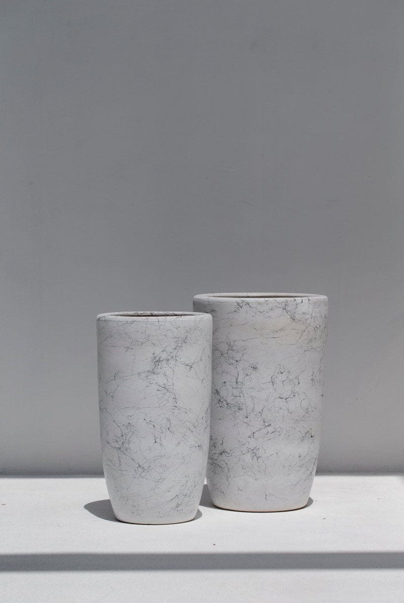 Marble Patterns White Ceramic Pot