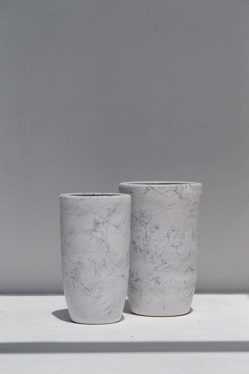 Marble Patterns White Ceramic Pot