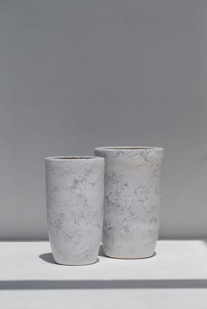 Marble Patterns White Ceramic Pot