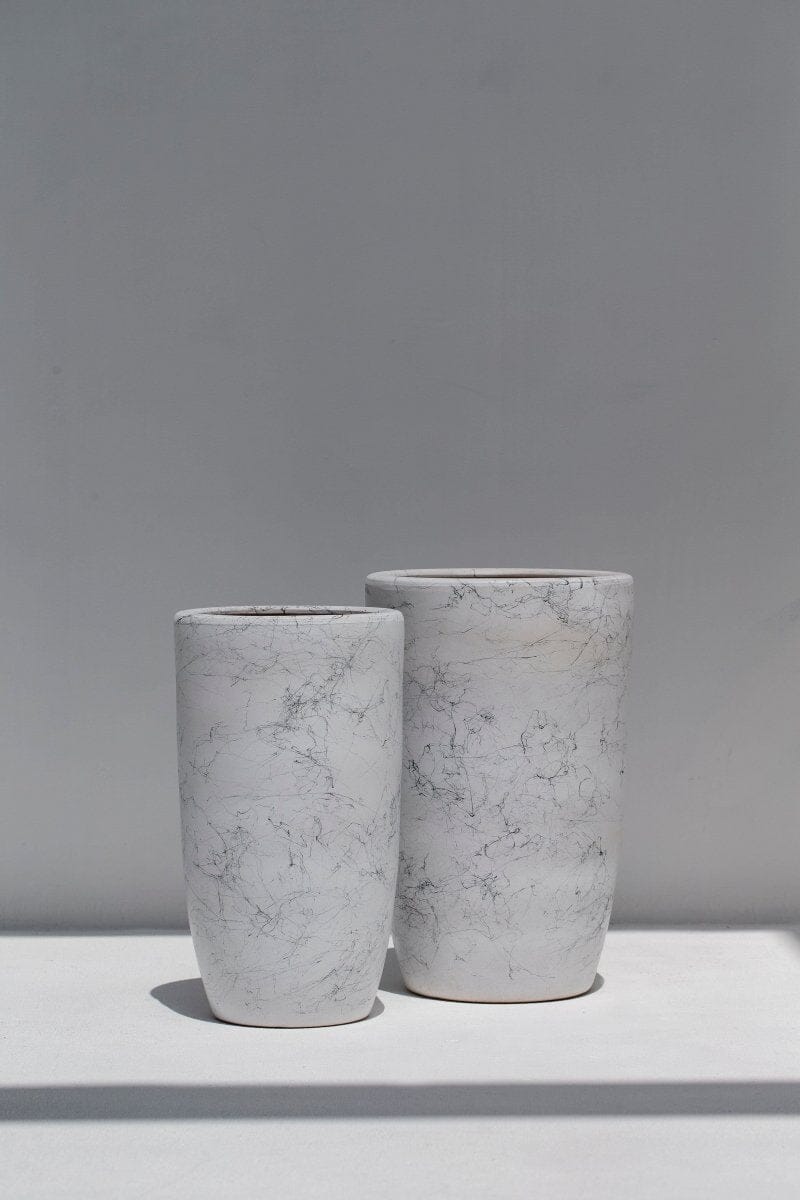 Marble Patterns White Ceramic Pot