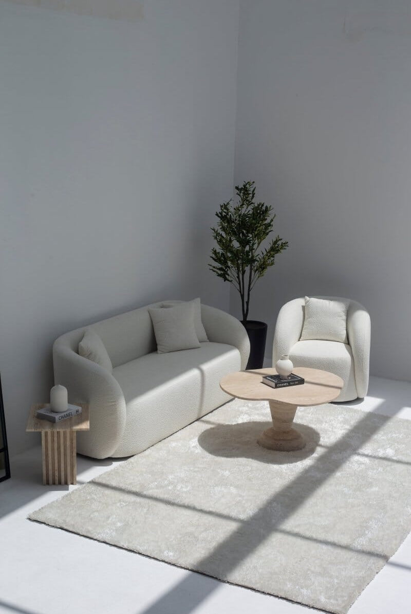 Roma Irregular Travertine Coffee Table with Travertine Base (2 Sizes)