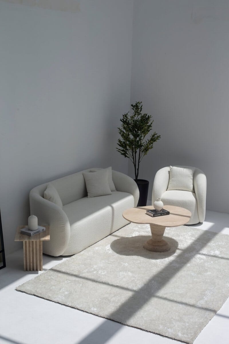 Roma Irregular Travertine Coffee Table with Travertine Base (2 Sizes)