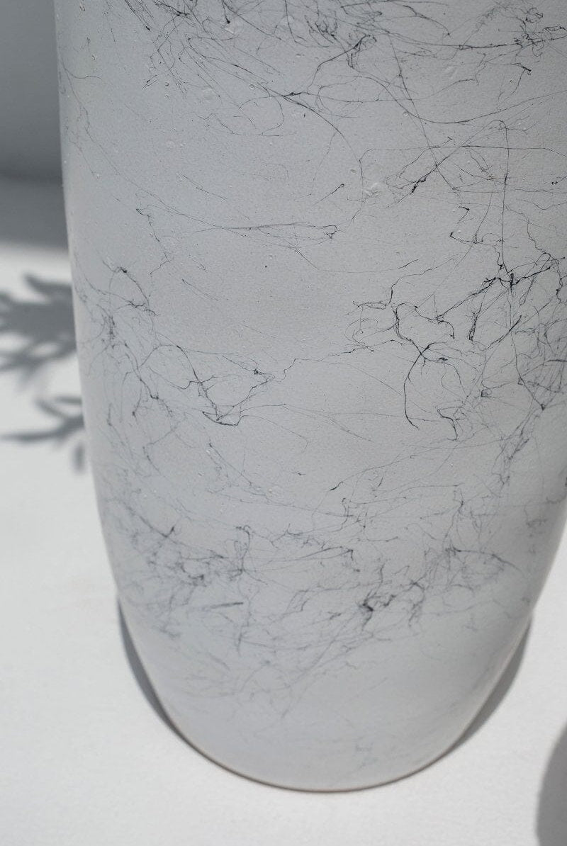 Marble Patterns White Ceramic Pot