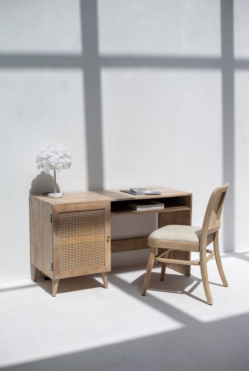 Austin Rattan Door Wooden Desk