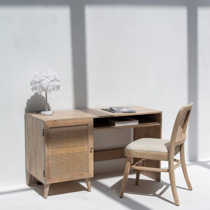 Austin Rattan Door Wooden Desk