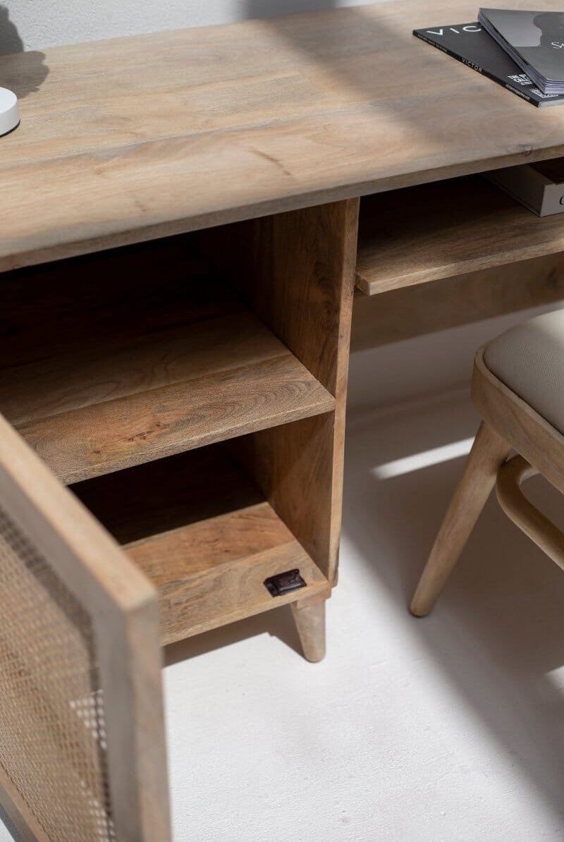 Austin Rattan Door Wooden Desk