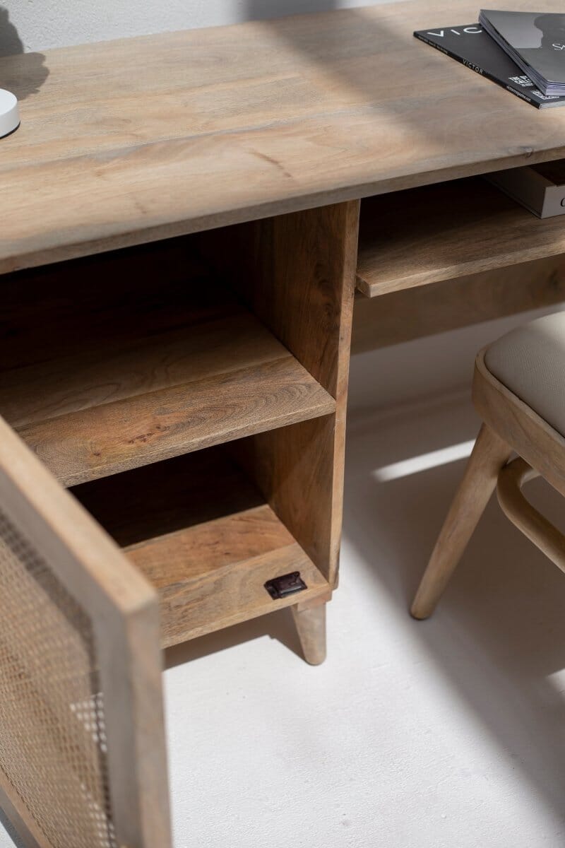Austin Rattan Door Wooden Desk