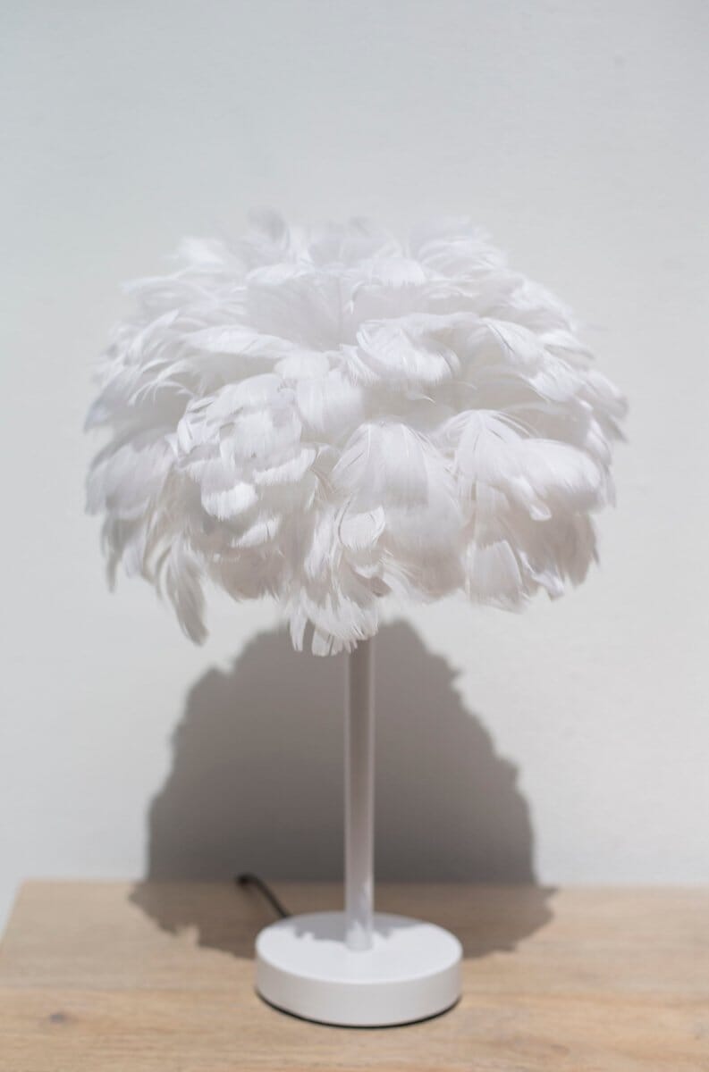 White Feather Table Lamp
