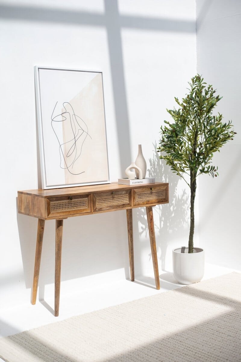 Rattan 3-Drawers Console