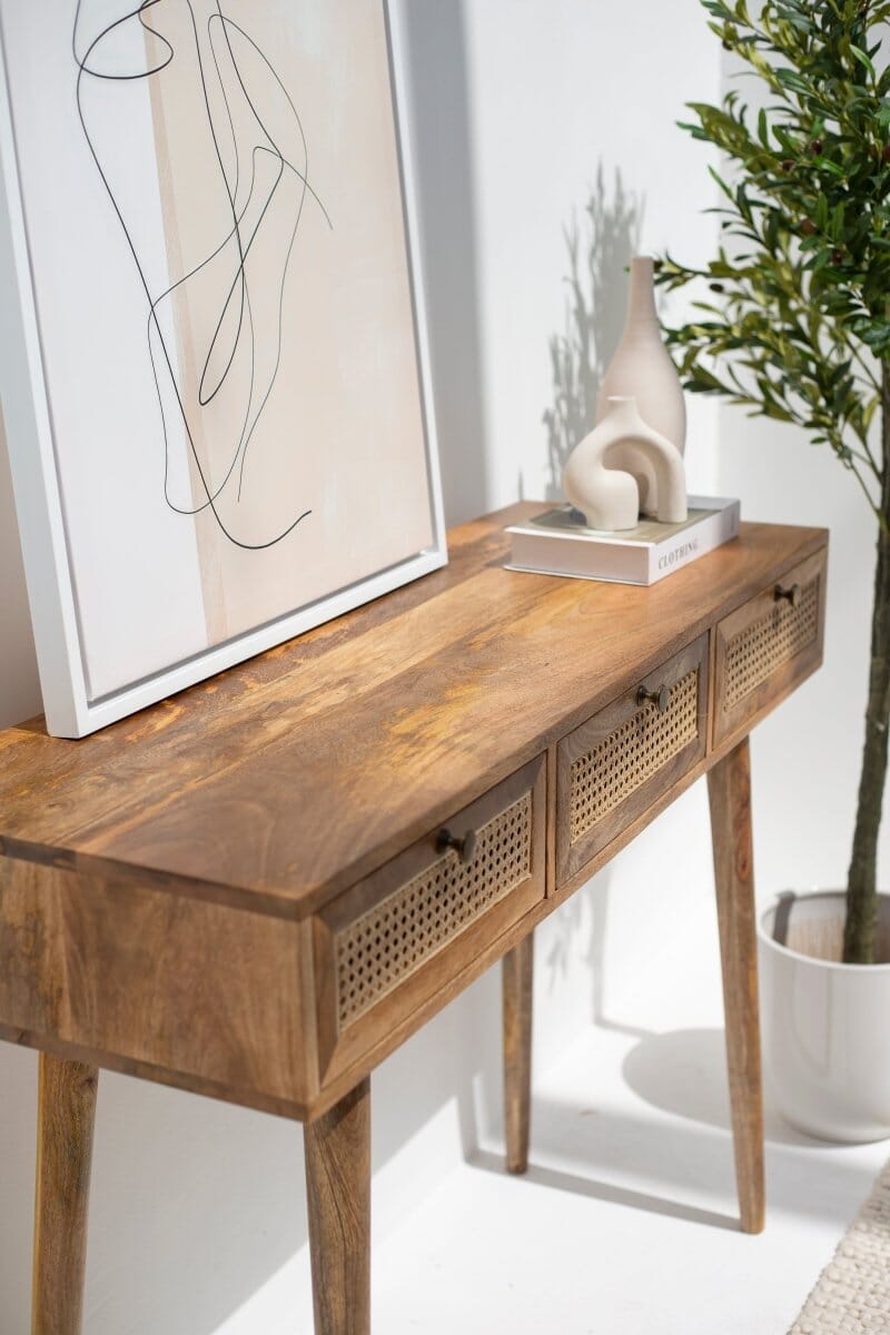 Rattan 3-Drawers Console