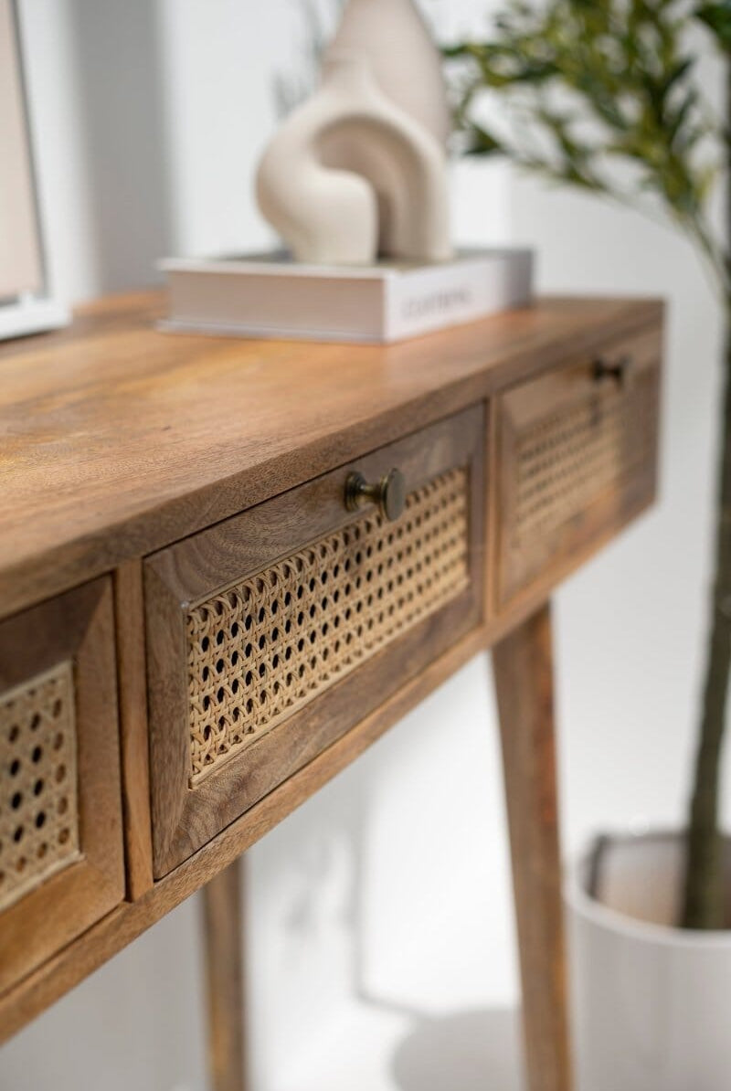 Rattan 3-Drawers Console