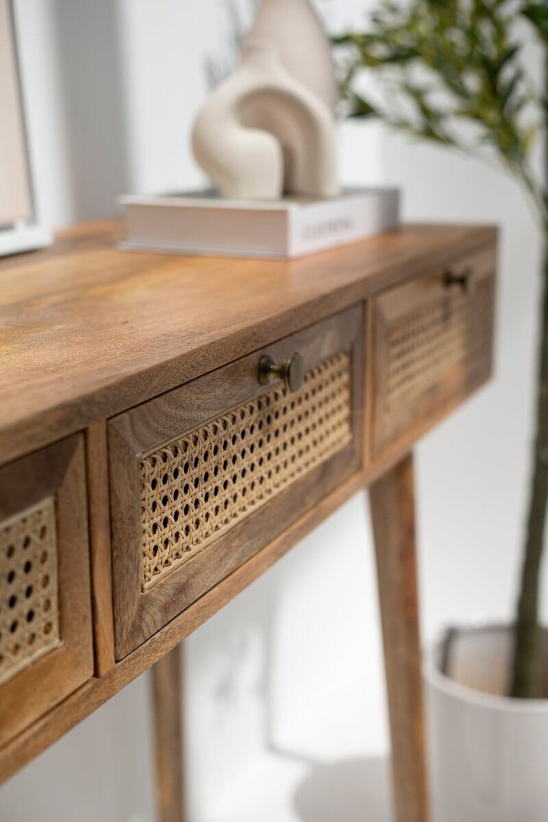 Rattan 3-Drawers Console