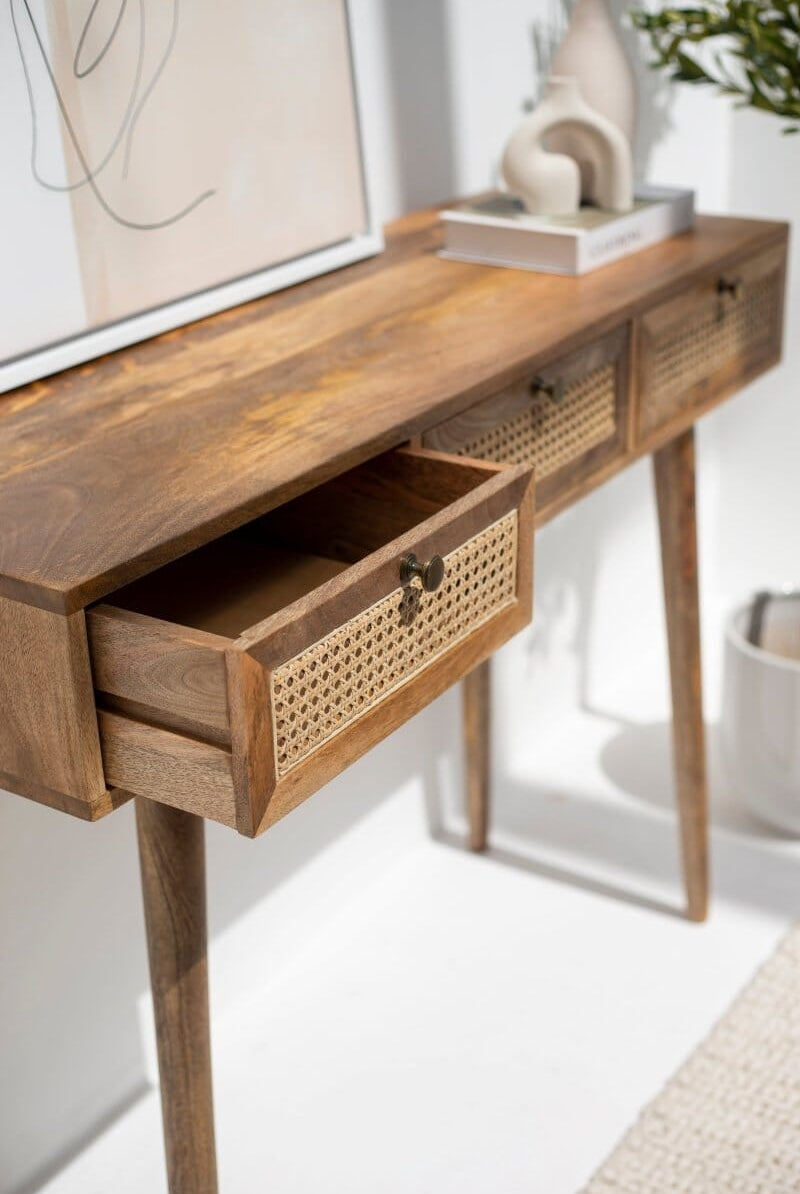 Rattan 3-Drawers Console