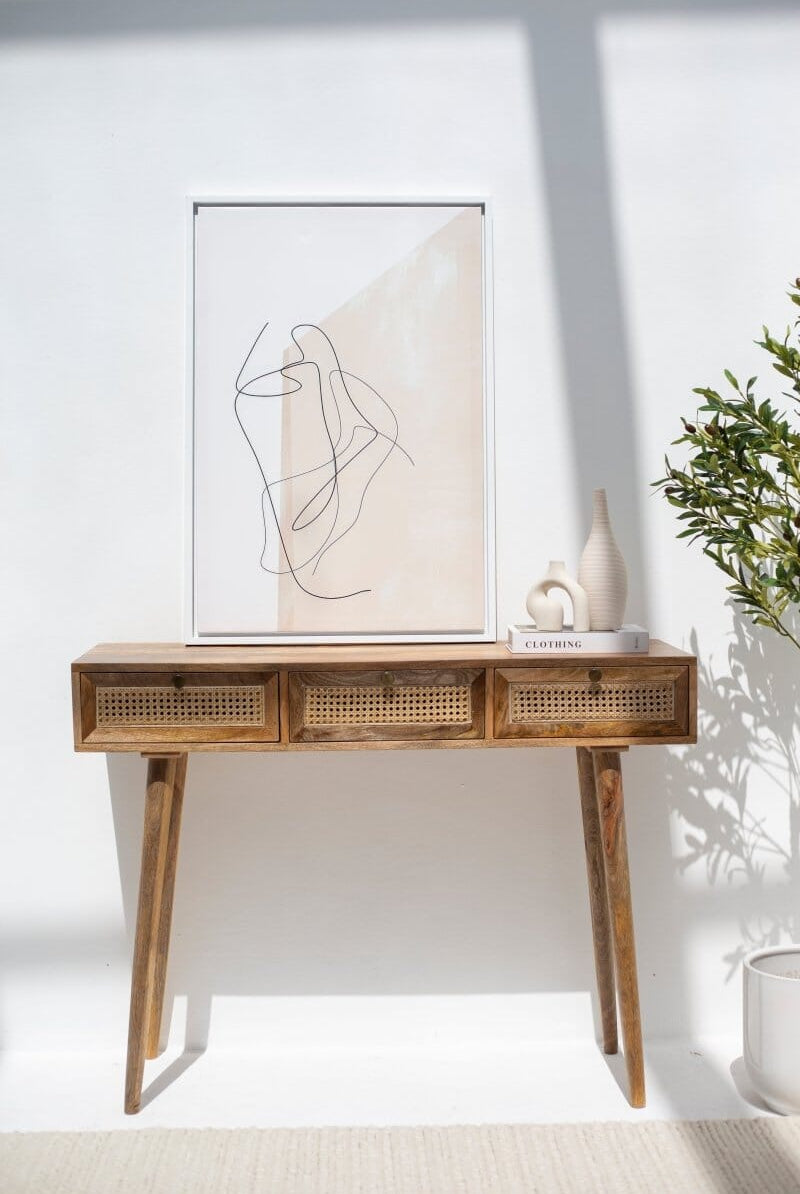 Rattan 3-Drawers Console