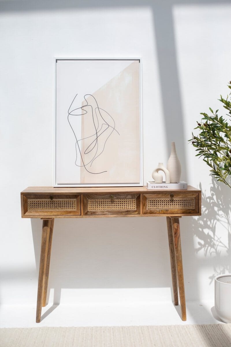 Rattan 3-Drawers Console