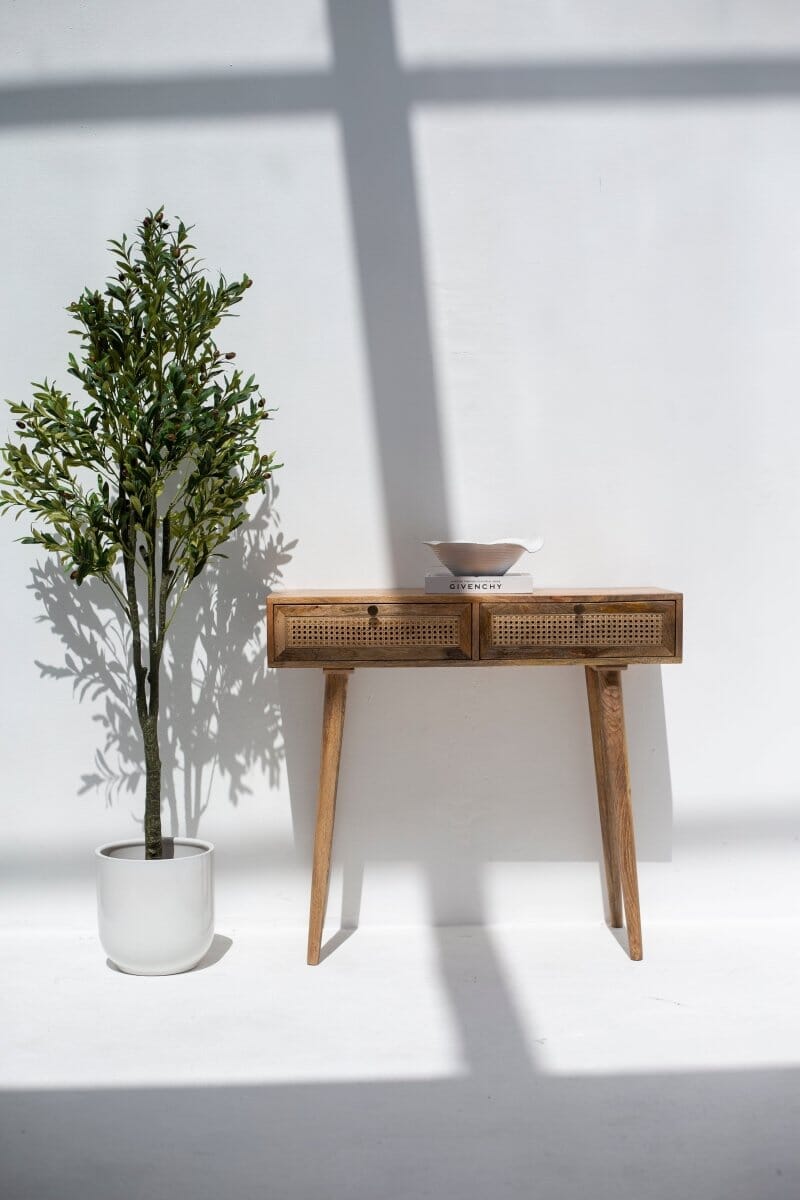Rattan 2-Drawers Console