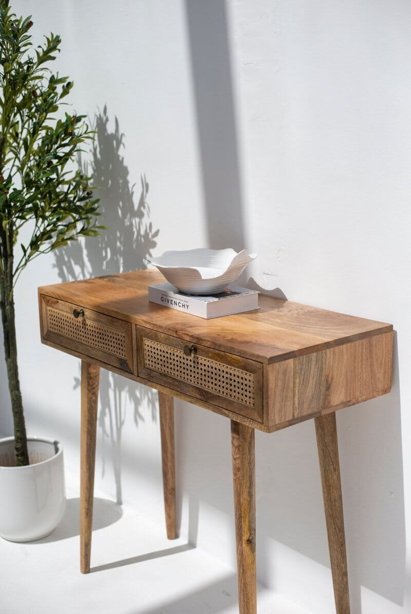 Rattan 2-Drawers Console