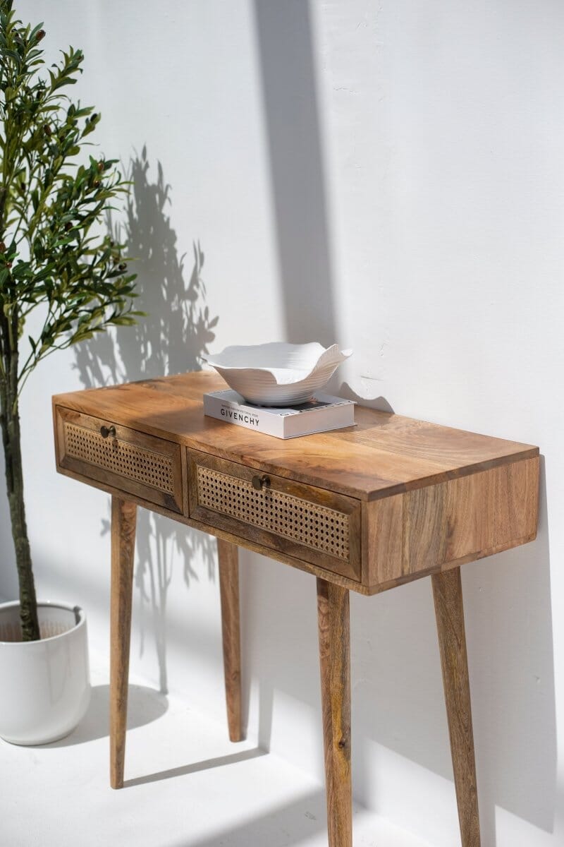 Rattan 2-Drawers Console