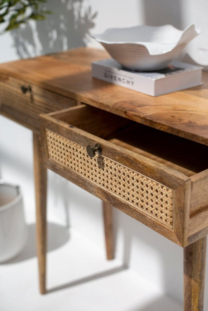 Rattan 2-Drawers Console