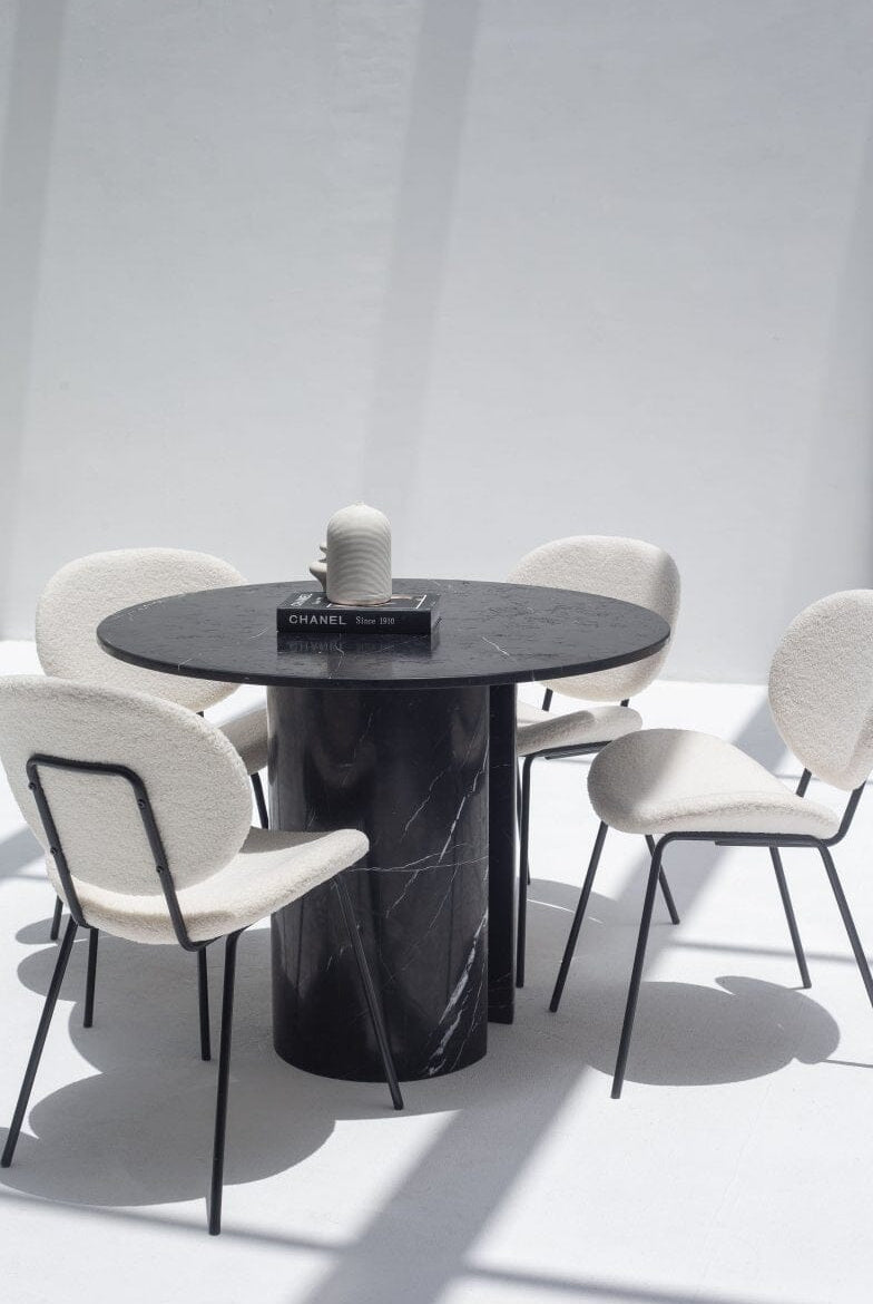 Cyrene Black Marquina Marble Dining Table (3 Sizes)