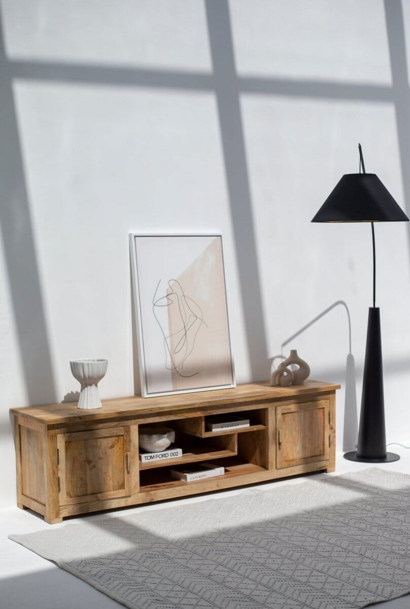 Petros Wooden Media Unit with Storage