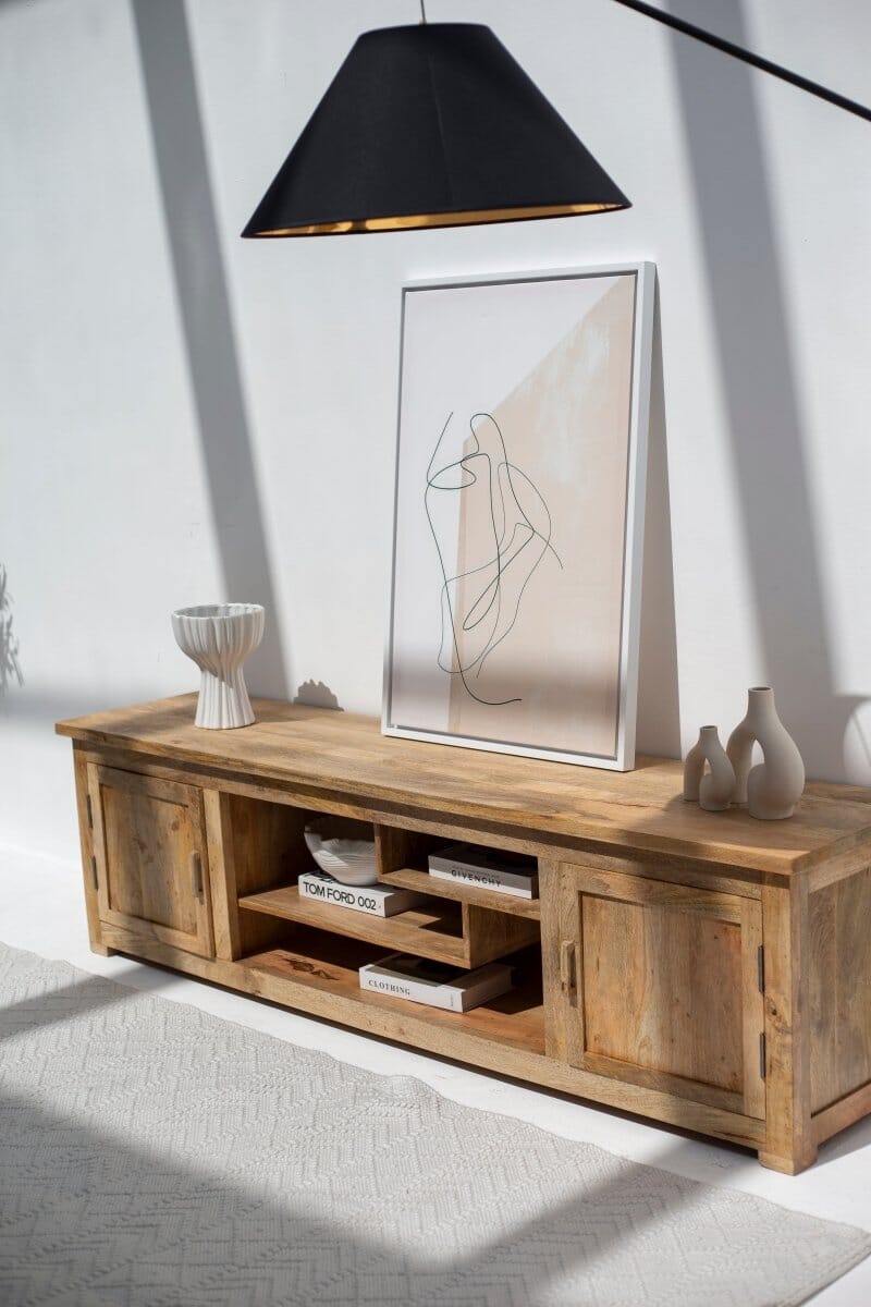 Petros Wooden Media Console with Storage Homekode